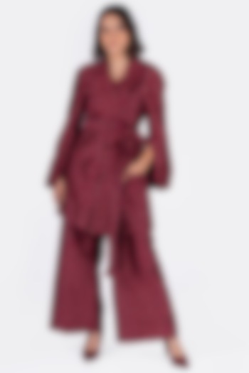 Maroon Digital Printed Pant Set by Mimamsaa at Pernia's Pop Up Shop