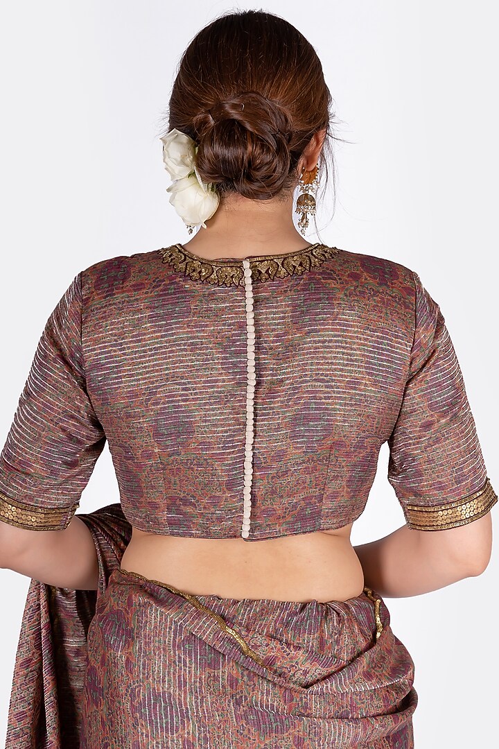 Brown & White Digital Printed Blouse by Mimamsaa at Pernia's Pop Up Shop