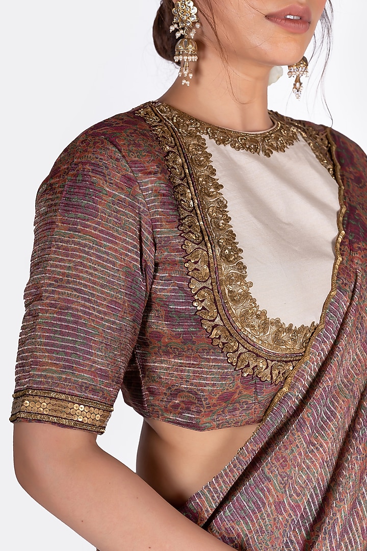 Brown & White Digital Printed Blouse by Mimamsaa at Pernia's Pop Up Shop