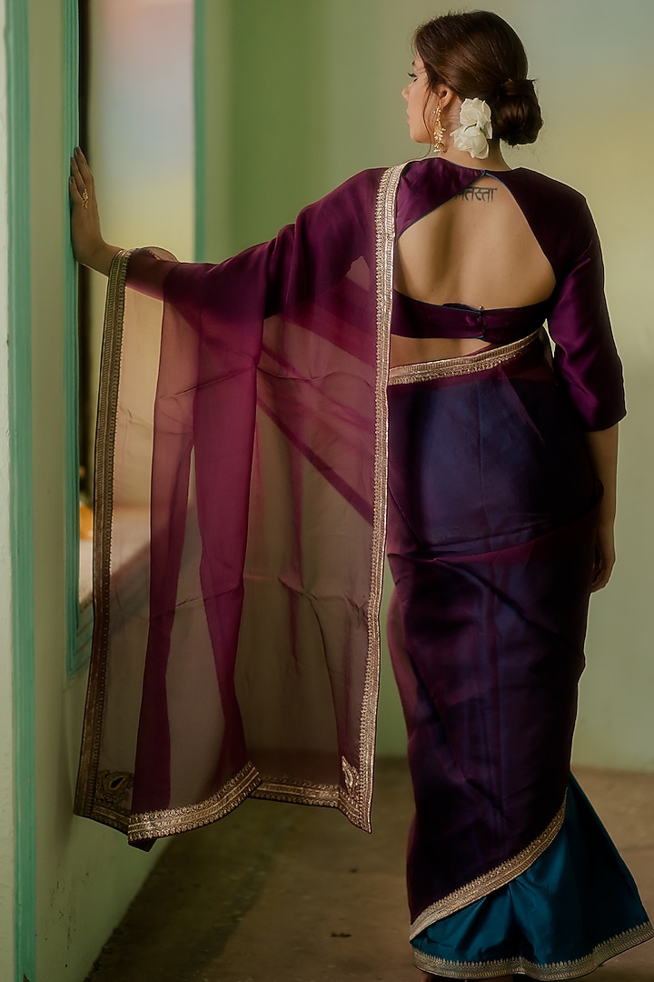 Wine Satin Silk Blouse by Mimamsaa at Pernia's Pop Up Shop
