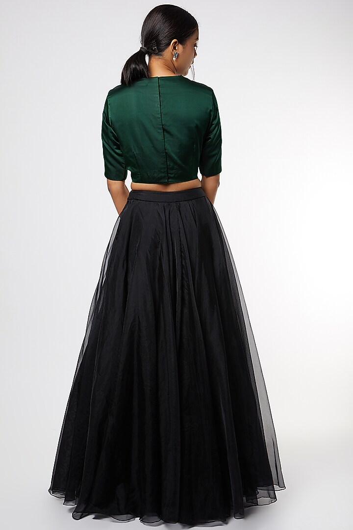 Green Satin Silk Blouse by Mimamsaa at Pernia's Pop Up Shop