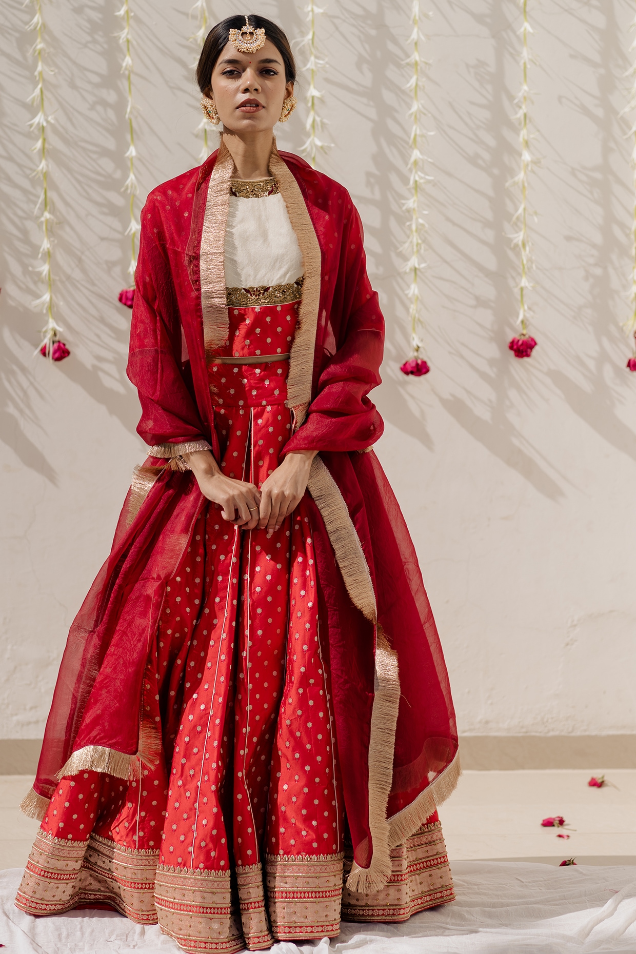 Buy Maroon & Green Multi-Thread Work Velvet Bridal Lehenga Choli Online At  Zeel Clothing