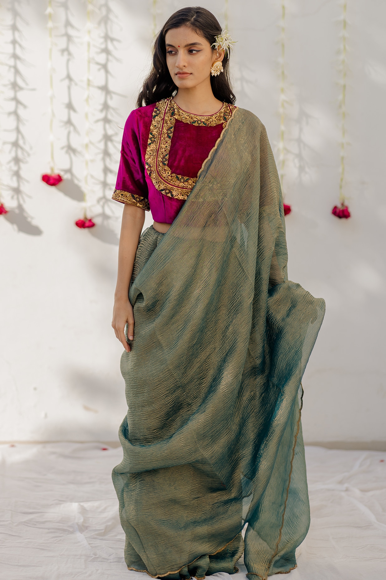 Buy Indian Wear Velvet Saree Online in India - Etsy