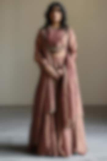 Nude Embroidered Wedding Lehenga Set by Mimamsaa at Pernia's Pop Up Shop