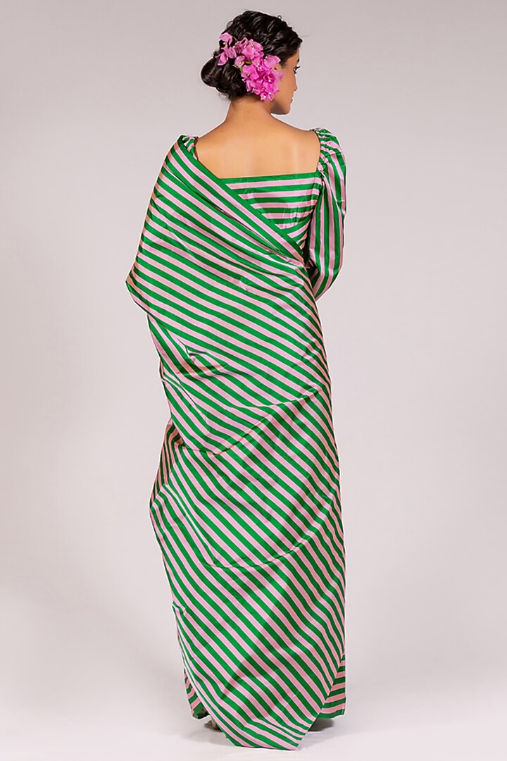 Emerald Green Striped Blouse by Mimamsaa at Pernia's Pop Up Shop
