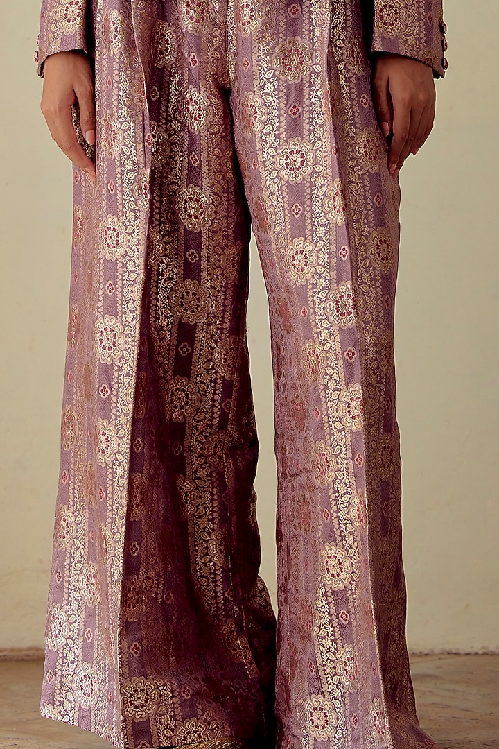 Pale Embroidered Woven Pants by Mimamsaa at Pernia's Pop Up Shop