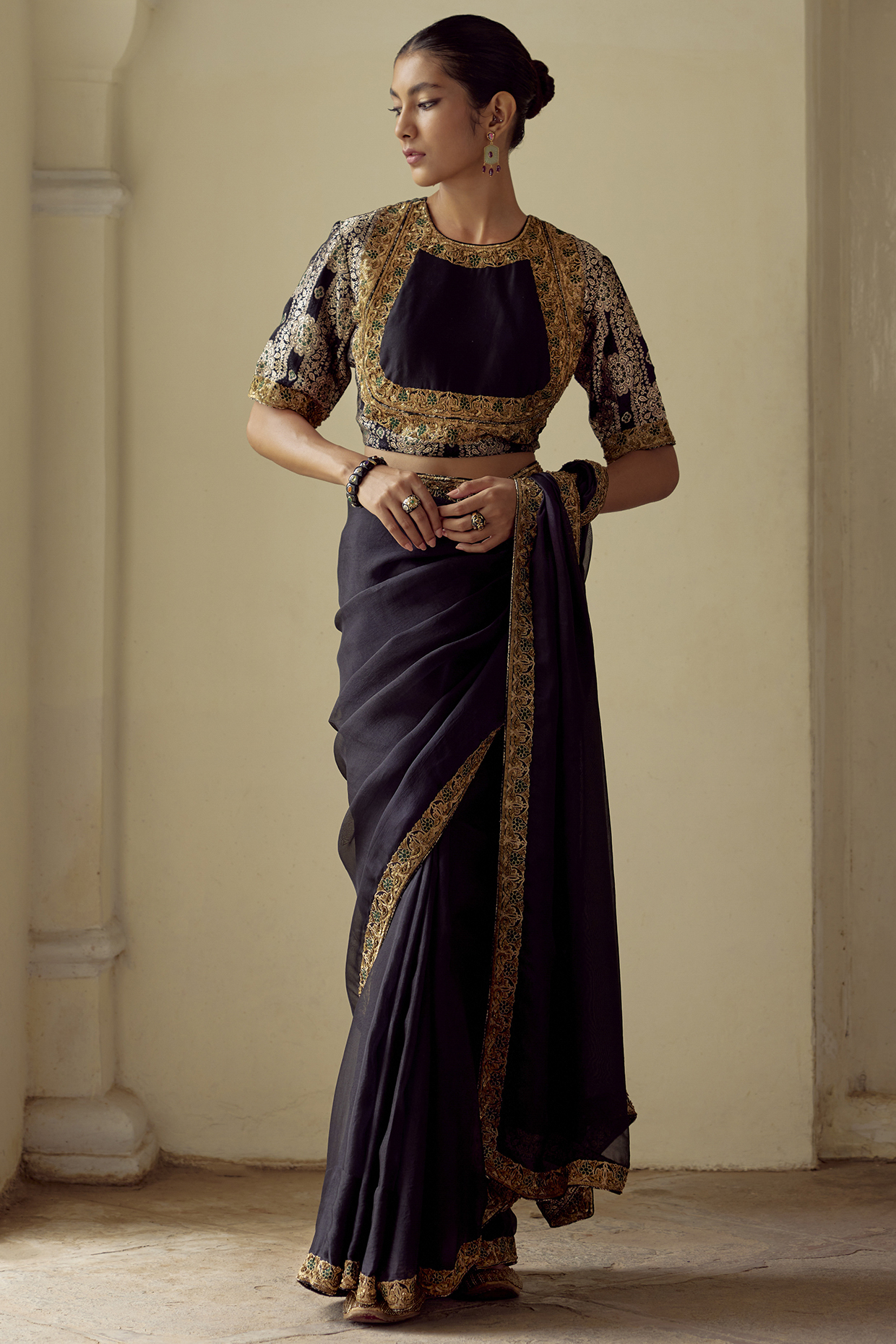 25 Black Saree Blouse Looks to Suit Every Occasion & Function