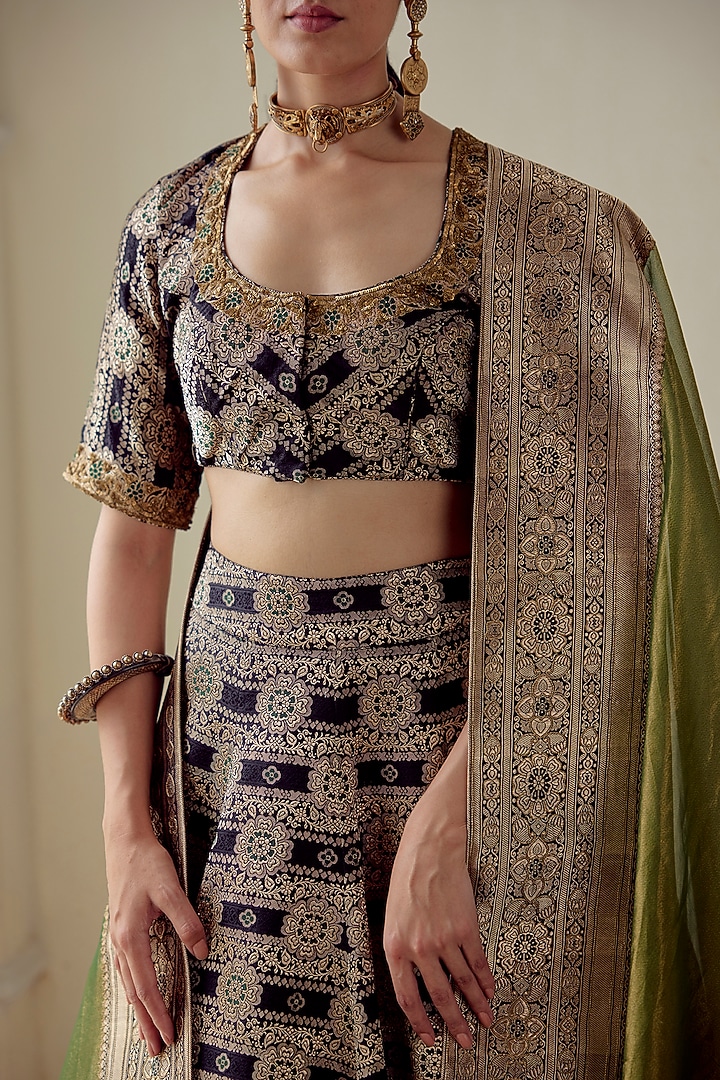 Black Embroidered Woven Blouse by Mimamsaa at Pernia's Pop Up Shop