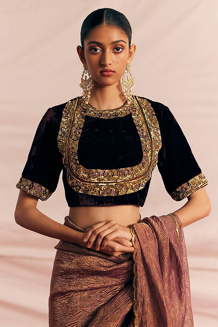 Pale Tissue Silk Woven Wedding Saree Set by Mimamsaa at Pernia's Pop Up Shop