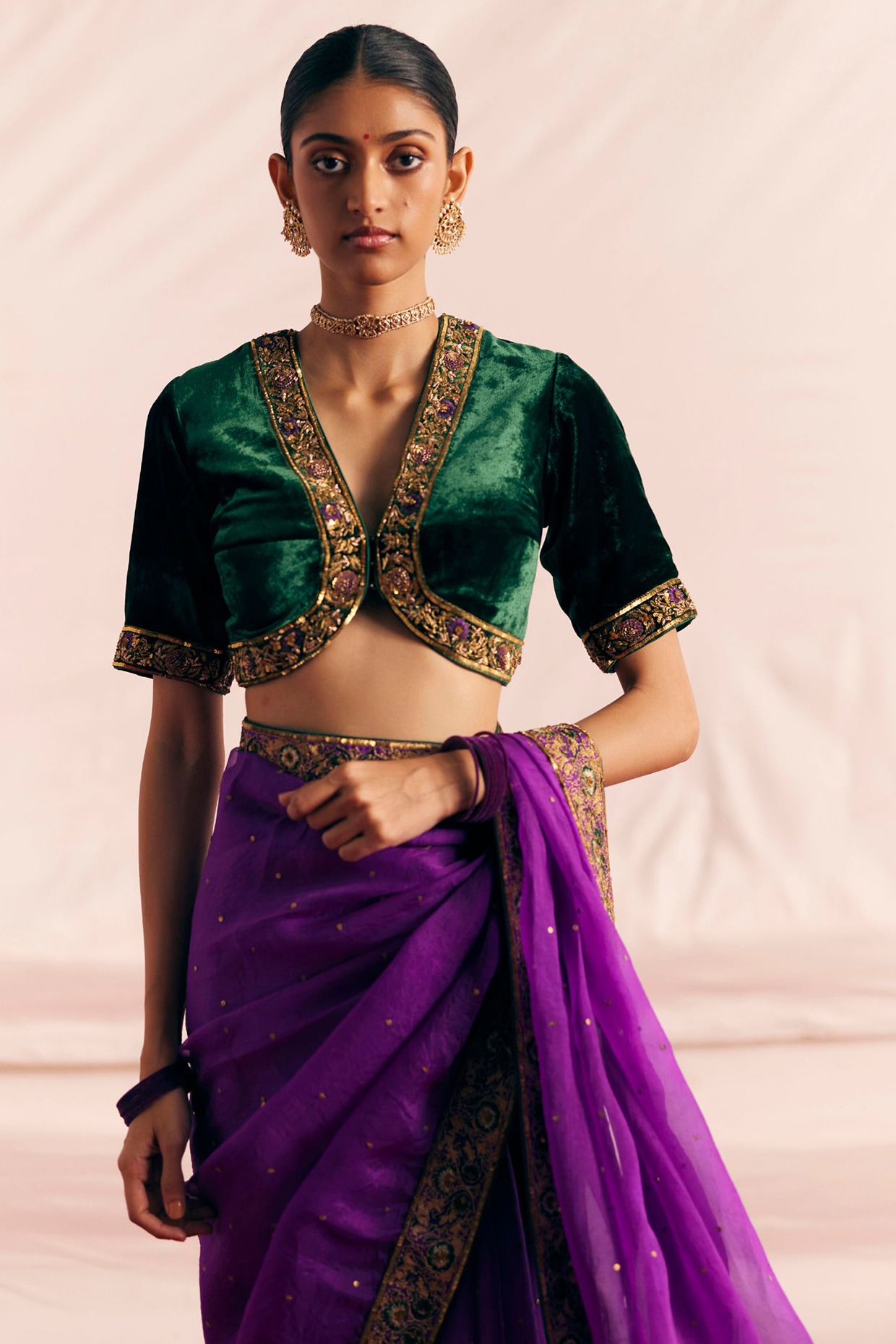 1.Green Elephant Blouse with Lehnga choli | Lehenga designs, Saree blouse  designs, Bridal blouse designs