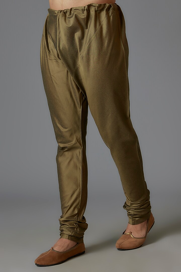 Mehendi Green Silk Blend Pintuck Kurta Set by Minaki Men at Pernia's Pop Up Shop