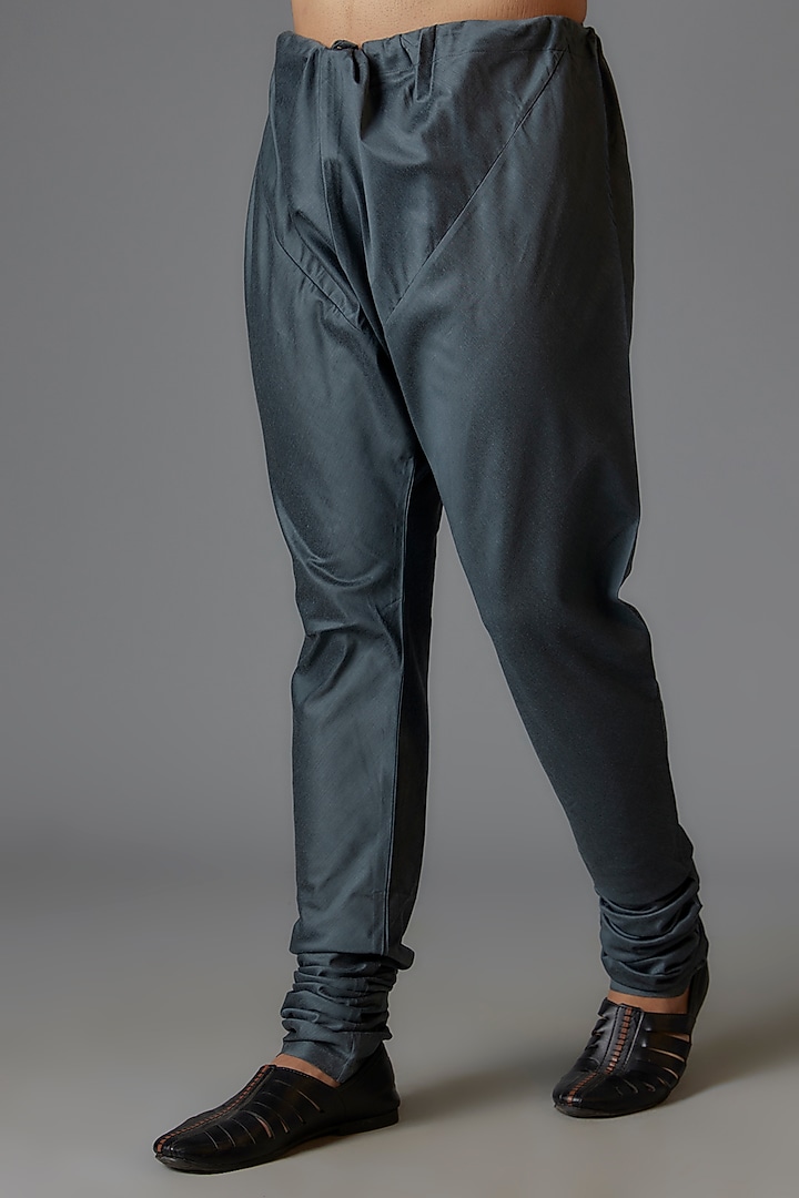 Grey Silk Blend Pintuck Kurta Set by Minaki Men at Pernia's Pop Up Shop