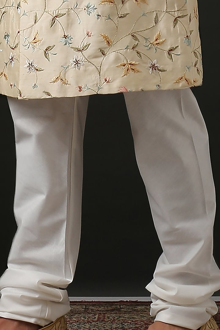 Beige Hand Embroidered Wedding Sherwani Set by Minaki Men at Pernia's Pop Up Shop