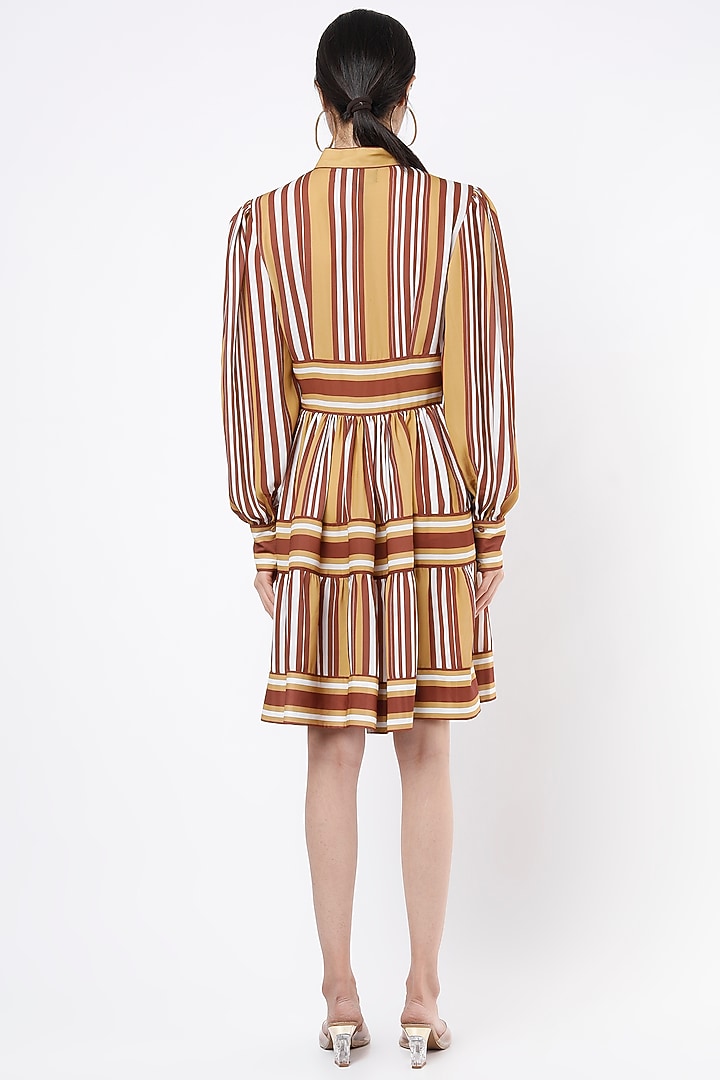Brown & Mustard Printed Summer Dress by Mia Magell at Pernia's Pop Up Shop