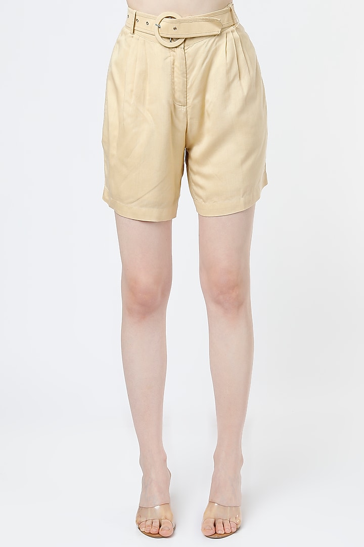 Sand Brown Tencel Twill Co-Ord Set by Mia Magell at Pernia's Pop Up Shop