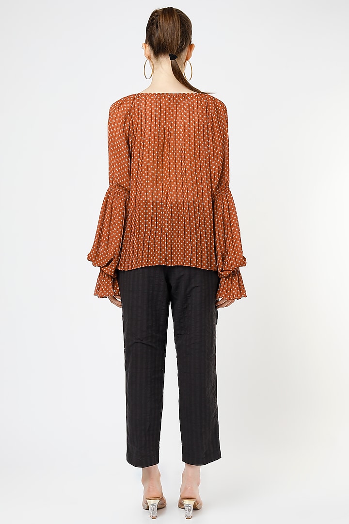 Rust Printed Blouse by Mia Magell at Pernia's Pop Up Shop