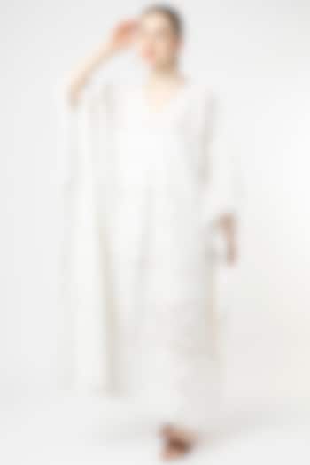 White Cotton Kaftan With Inner by Mia Magell