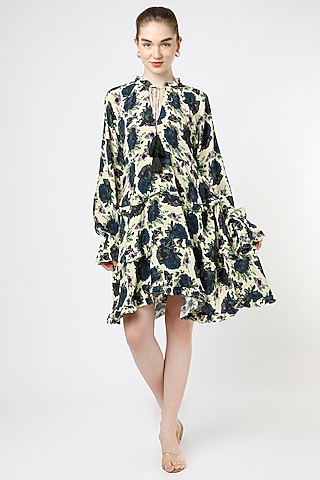Green Printed Dress by Mia Magell