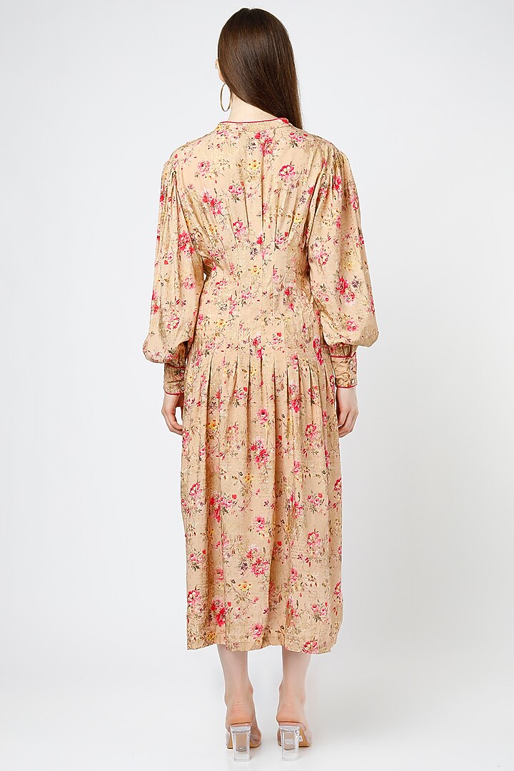 Beige Modal Printed Summer Dress by Mia Magell at Pernia's Pop Up Shop