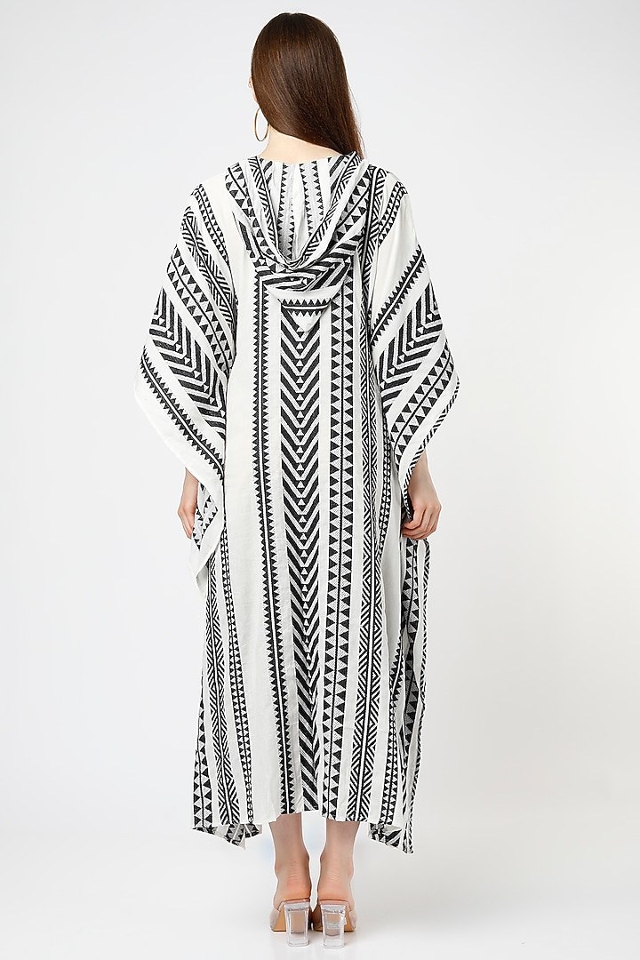 Black & White Jacquard Kaftan by Mia Magell at Pernia's Pop Up Shop