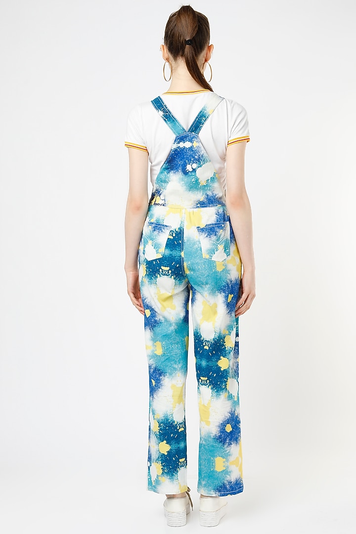 Blue & White Printed Dungaree by Mia Magell at Pernia's Pop Up Shop