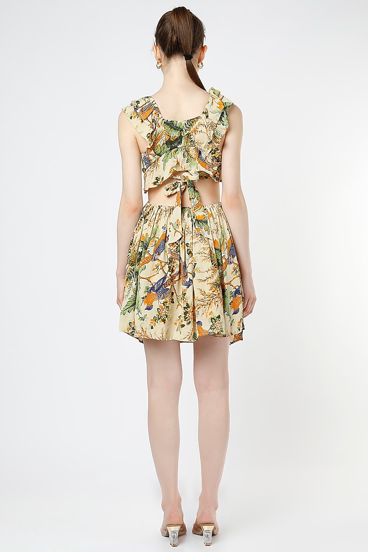 Beige Printed Summer Dress by Mia Magell at Pernia's Pop Up Shop