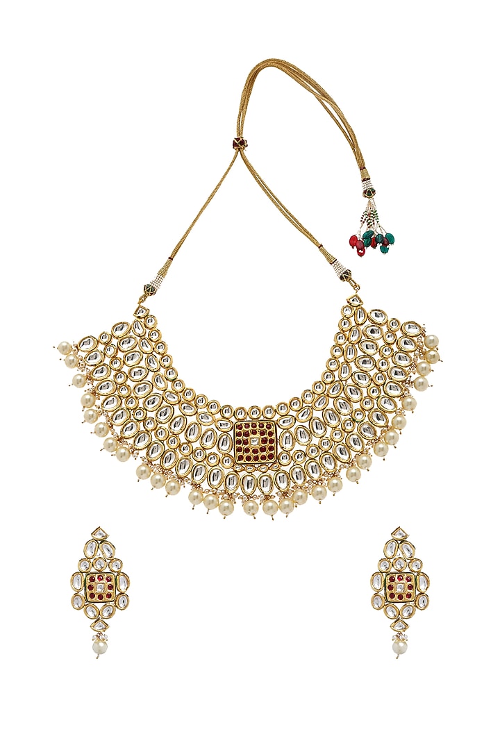 Gold Plated Pearls Necklace Set by Minaki at Pernia's Pop Up Shop