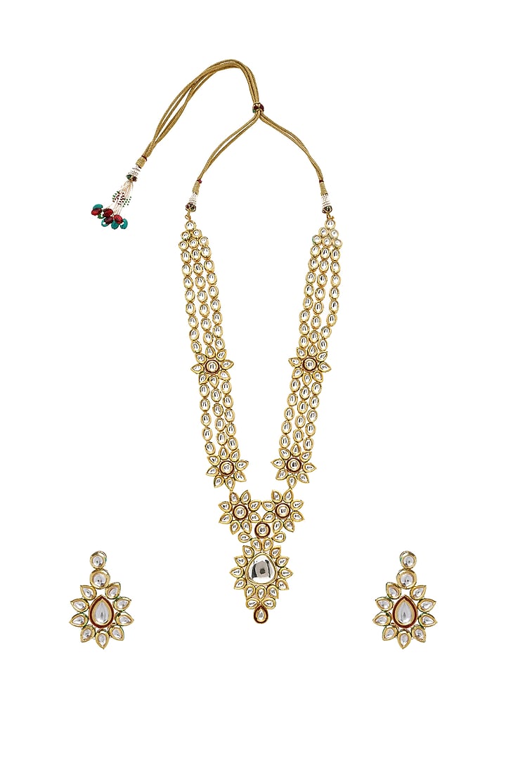 Gold Plated Meenakari Necklace Set by Minaki at Pernia's Pop Up Shop