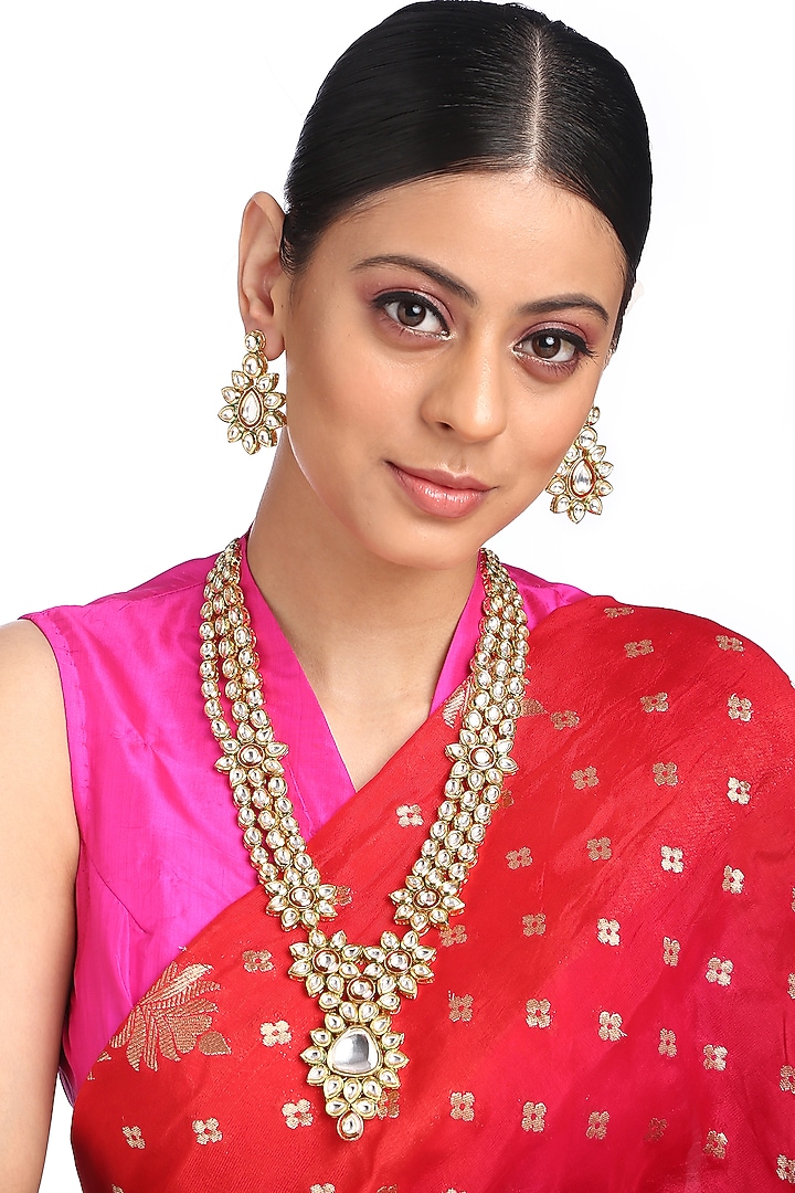 Gold Plated Meenakari Necklace Set by Minaki at Pernia's Pop Up Shop