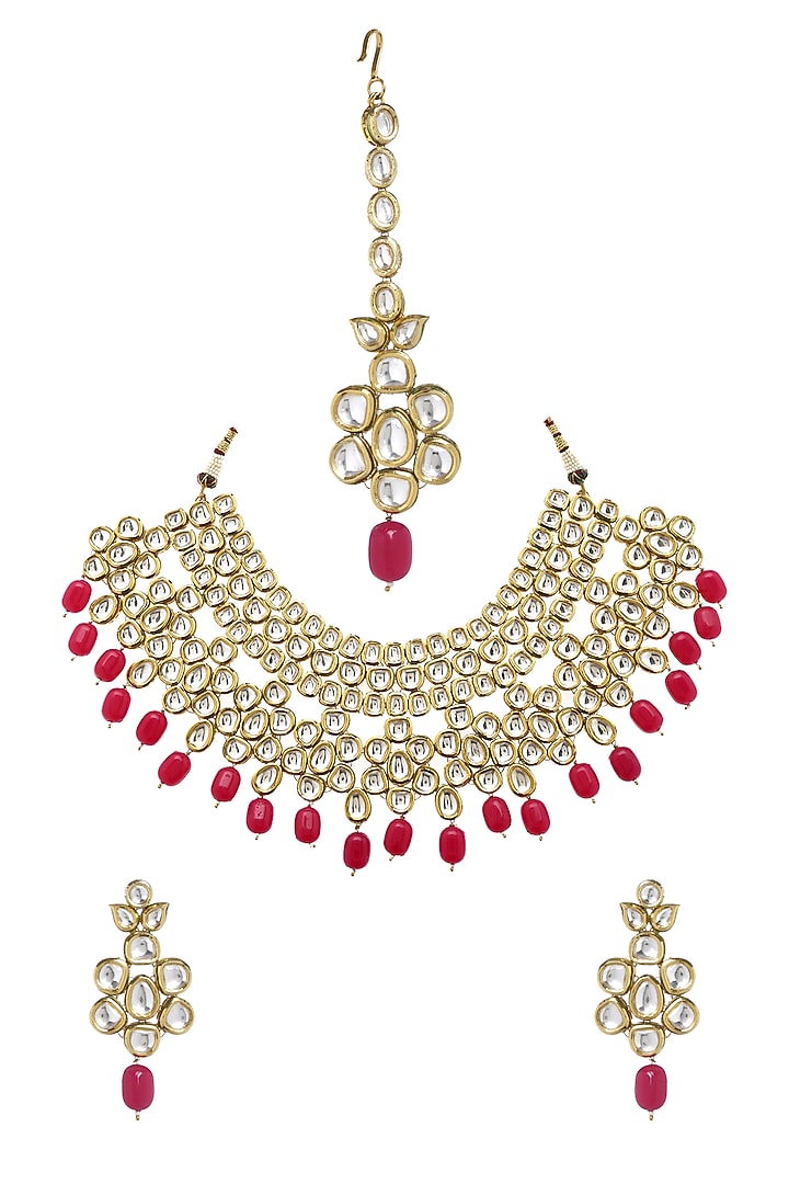 Gold Plated Pearls Necklace Set by Minaki at Pernia's Pop Up Shop