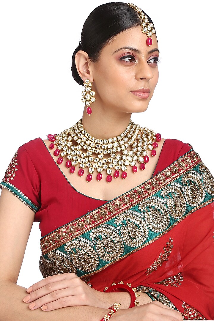 Gold Plated Pearls Necklace Set by Minaki at Pernia's Pop Up Shop