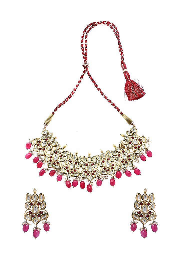 Gold Plated Agate Necklace Set by Minaki at Pernia's Pop Up Shop
