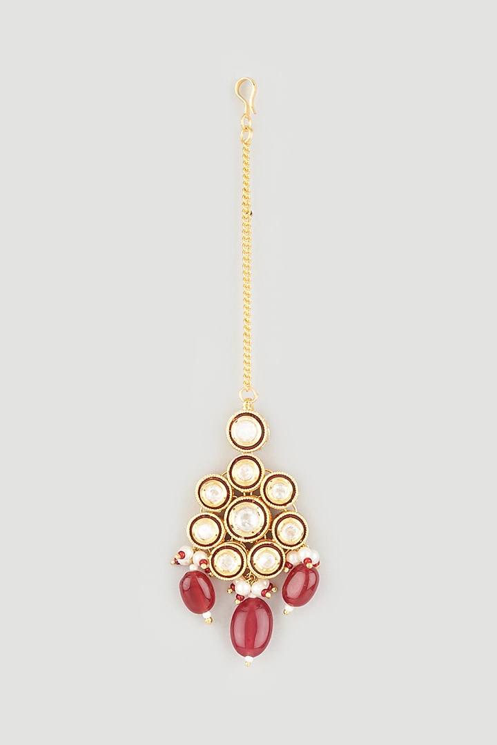Gold Plated Meenakari Necklace Set by Minaki at Pernia's Pop Up Shop