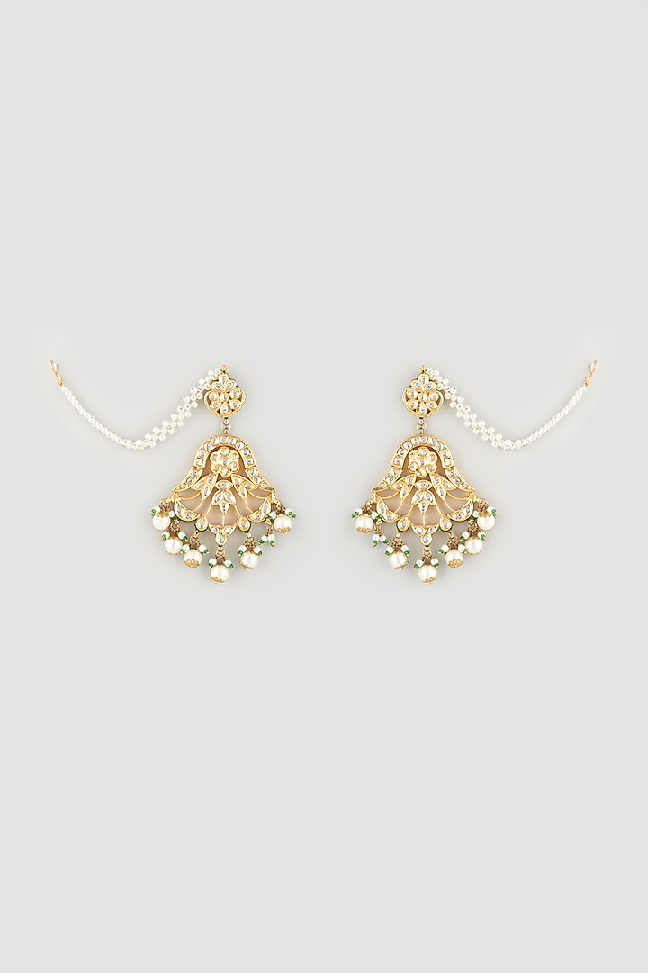 Gold Plated Pearl Meenakari Necklace Set by Minaki at Pernia's Pop Up Shop