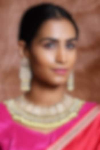 Gold Finish Pearl Necklace Set by Minaki at Pernia's Pop Up Shop