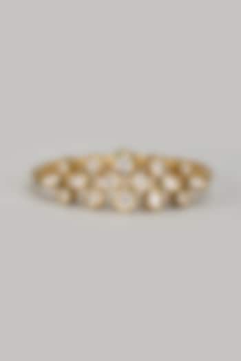 Gold Plated Kundan Polki Green Meenakari Bracelet by Minaki at Pernia's Pop Up Shop