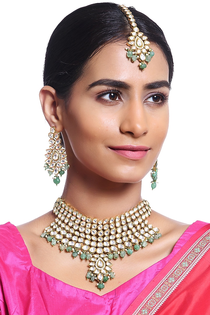 Gold Plated Zircons Necklace Set by Minaki at Pernia's Pop Up Shop