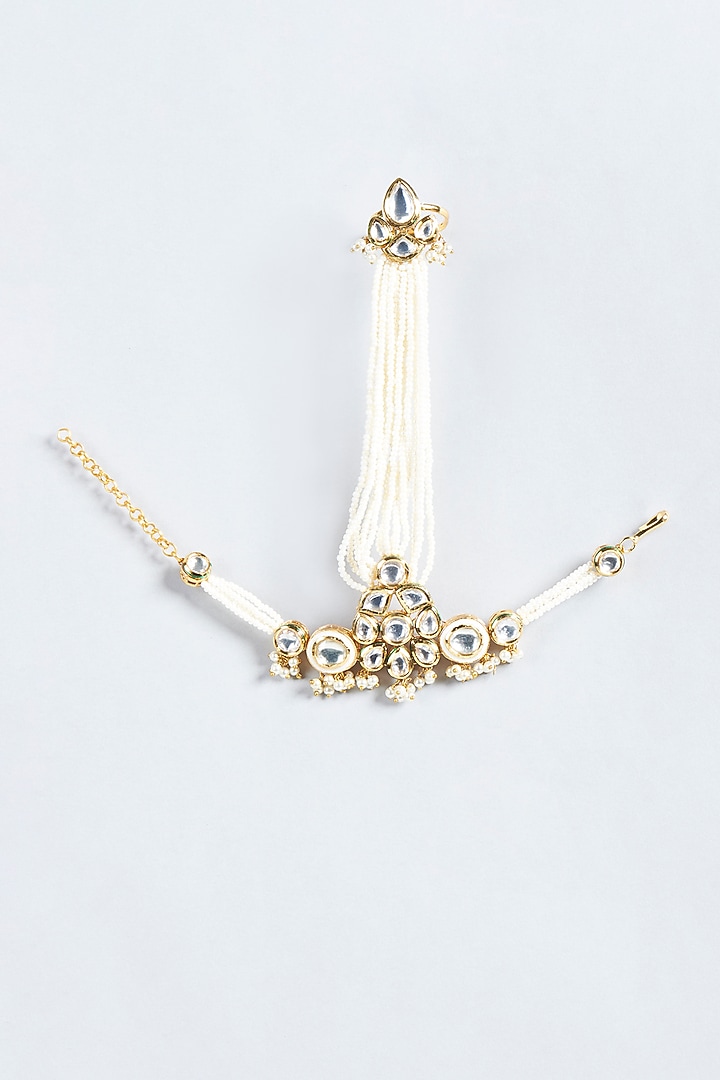 Gold Plated Pearl Hathphool by Minaki at Pernia's Pop Up Shop