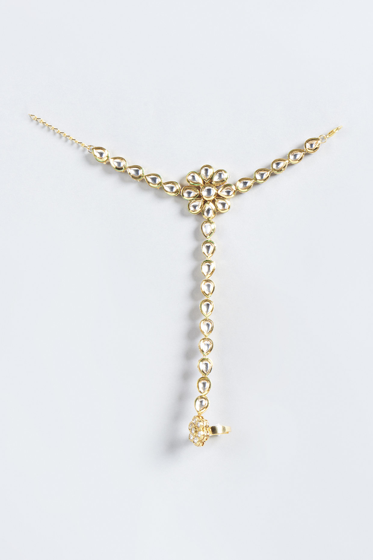 Gold Plated Floral Hathphool (Set of 2) by Minaki at Pernia's Pop Up Shop