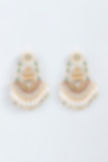Gold Plated Pearl Earrings by Minaki