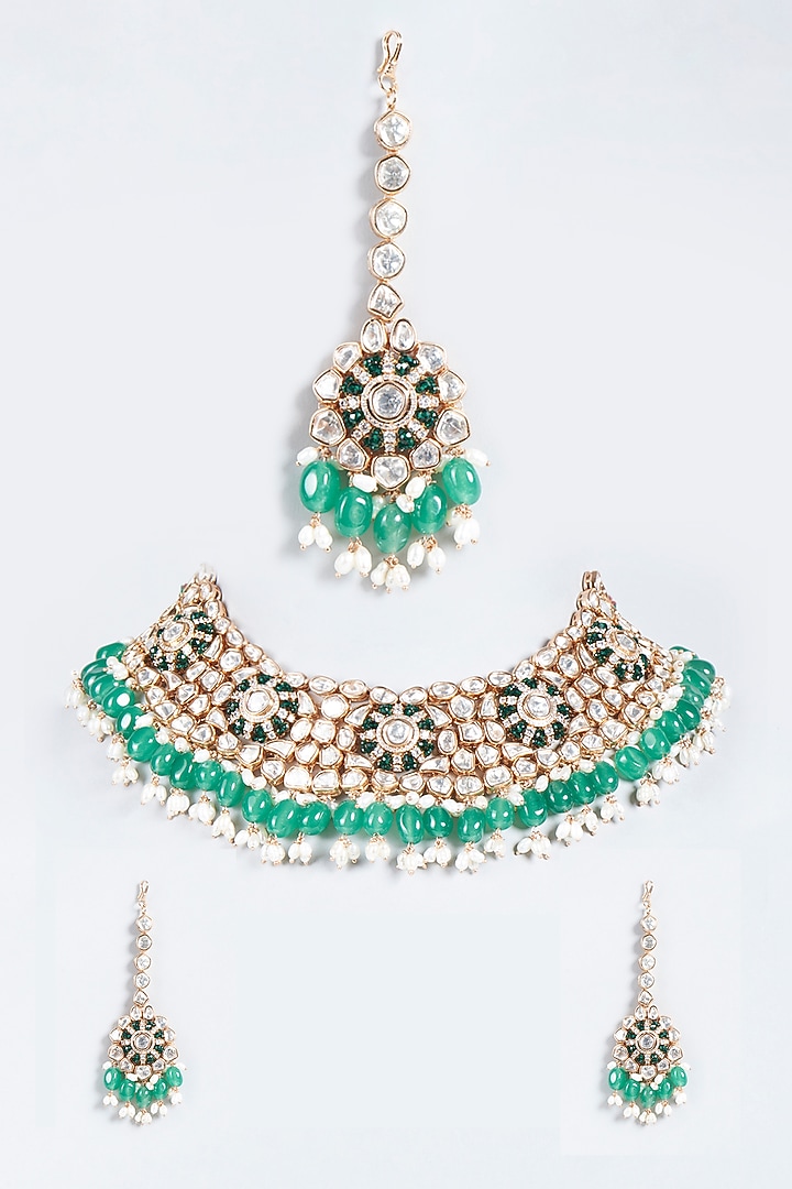 Rose Gold Plated Onyx Necklace Set by Minaki at Pernia's Pop Up Shop