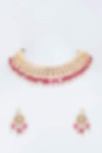 Gold Plated Beaded Necklace Set by Minaki at Pernia's Pop Up Shop