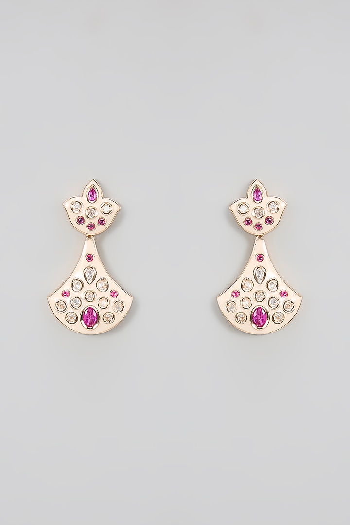 Gold Plated Kundan Polki & Pink Stone Meenakari Necklace Set by Minaki at Pernia's Pop Up Shop