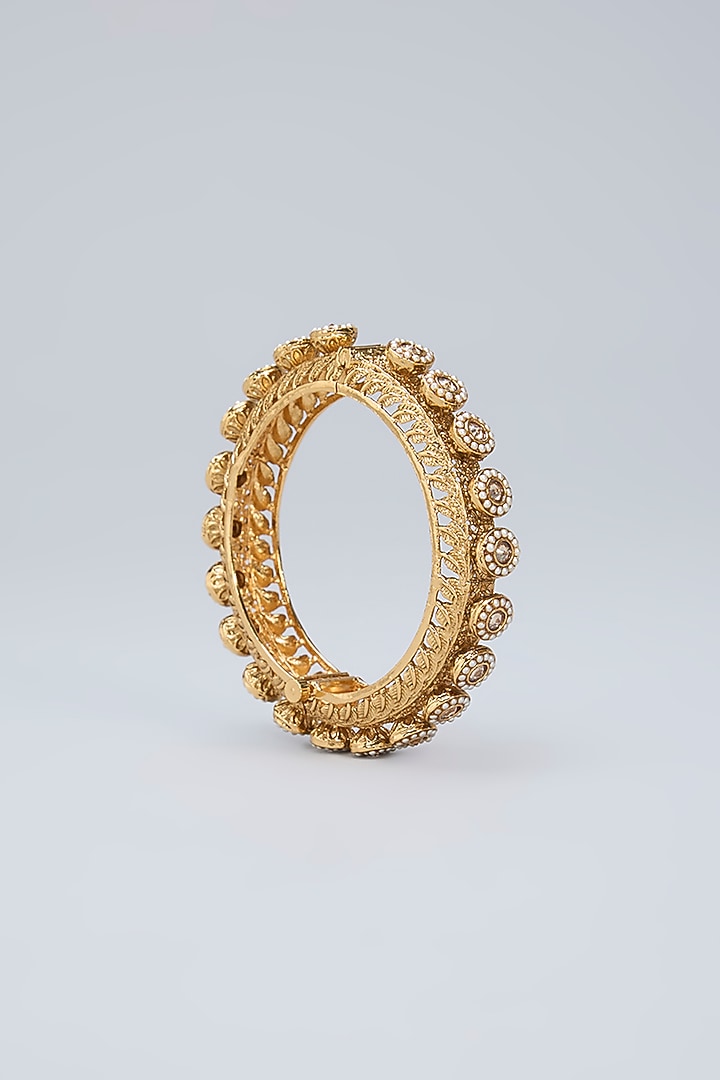Gold Finish Pearl Kadas (Set Of 2) by Minaki at Pernia's Pop Up Shop