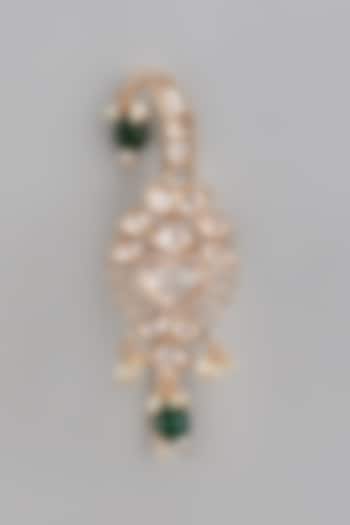 Gold Plated Kundan Polki & Emerald Beaded Kalangi by Minaki at Pernia's Pop Up Shop