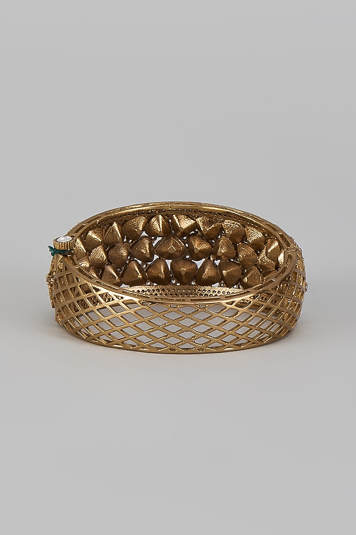 Two-Tone Finish Kundan Polki & Crystal Bracelet by Minaki at Pernia's Pop Up Shop
