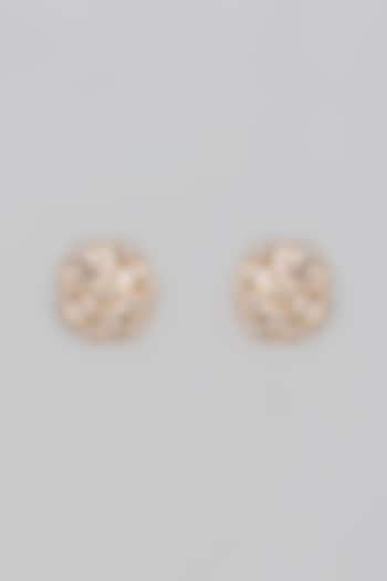 Gold Plated Kundan Polki Stud Earrings by Minaki