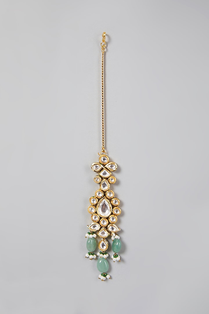 Gold Plated Kundan Polki Long Necklace Set by Minaki at Pernia's Pop Up Shop