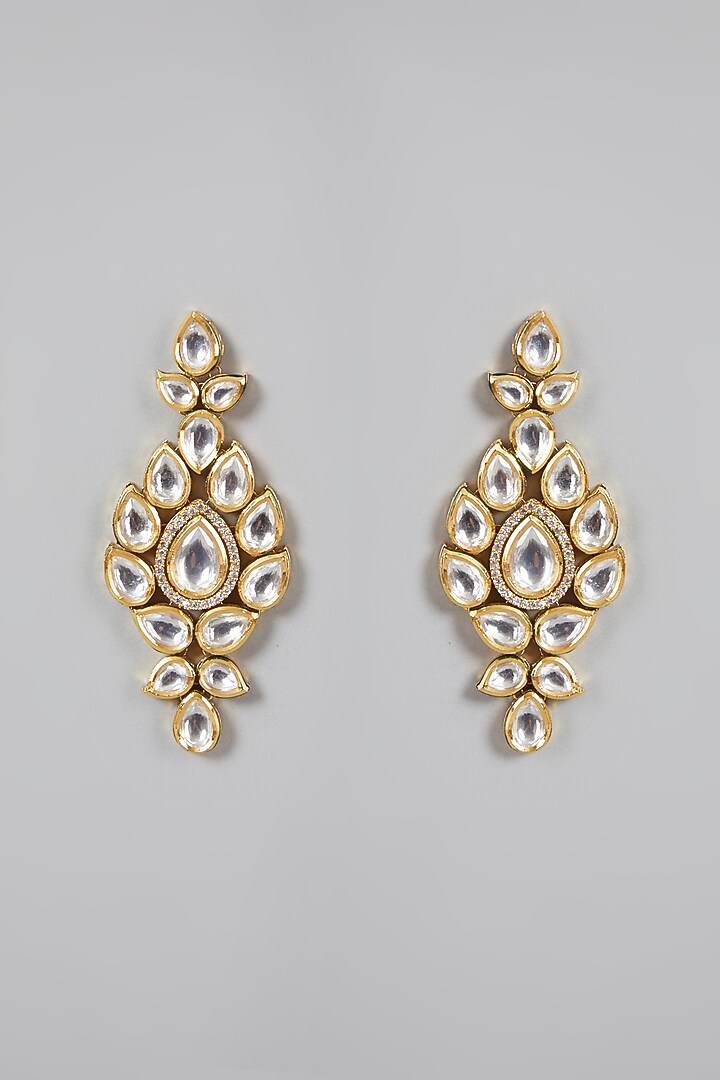 Gold Plated Zircon & Kundan Polki Necklace Set by Minaki at Pernia's Pop Up Shop