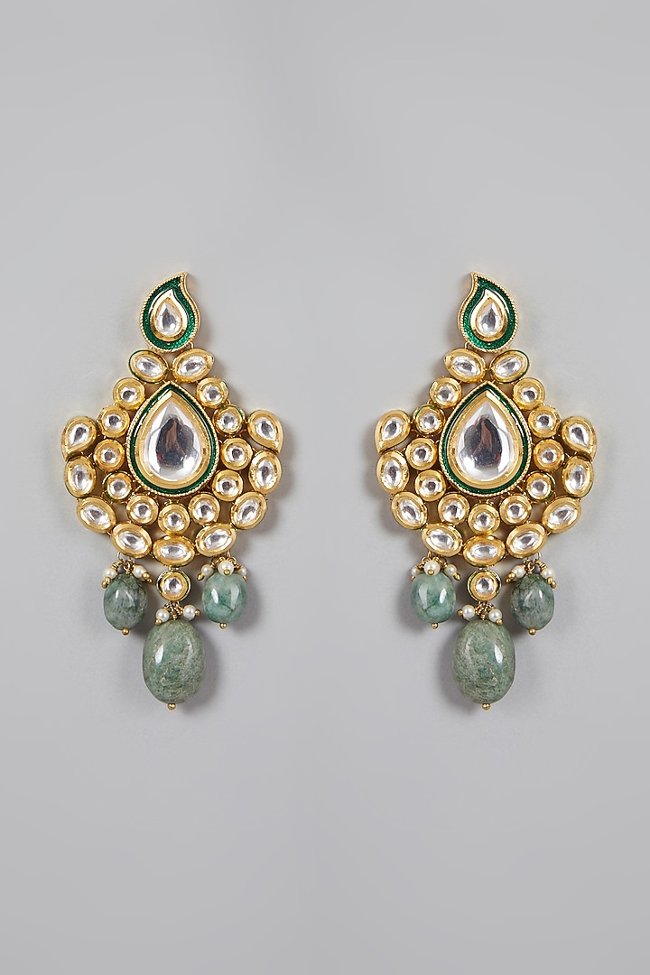 Gold Plated Meenakari Kundan Polki Necklace Set by Minaki at Pernia's Pop Up Shop